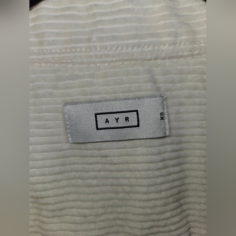 AYR Cream Shacket Corduroy Button Front Shirt Long Sleeve All Year Round XS - Picture 9 of 15